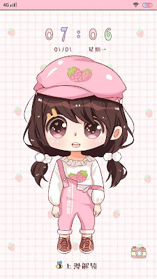Cute Strawberry Girl Theme itz For Vivo